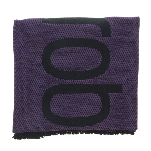 Roberto Cavalli ESZ061 03000 Purple Wool Blend Signature Mens Scarf