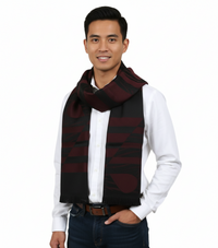 Roberto Cavalli ESZ063 02000 Red Wool Blend Signature Mens Scarf
