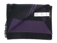 Roberto Cavalli ESZ063 03000 Purple Wool Blend Signature Mens Scarf