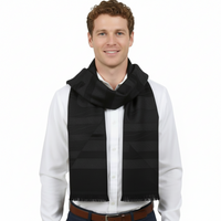 Roberto Cavalli ESZ063 05001 Grey Wool Blend Signature Mens Scarf