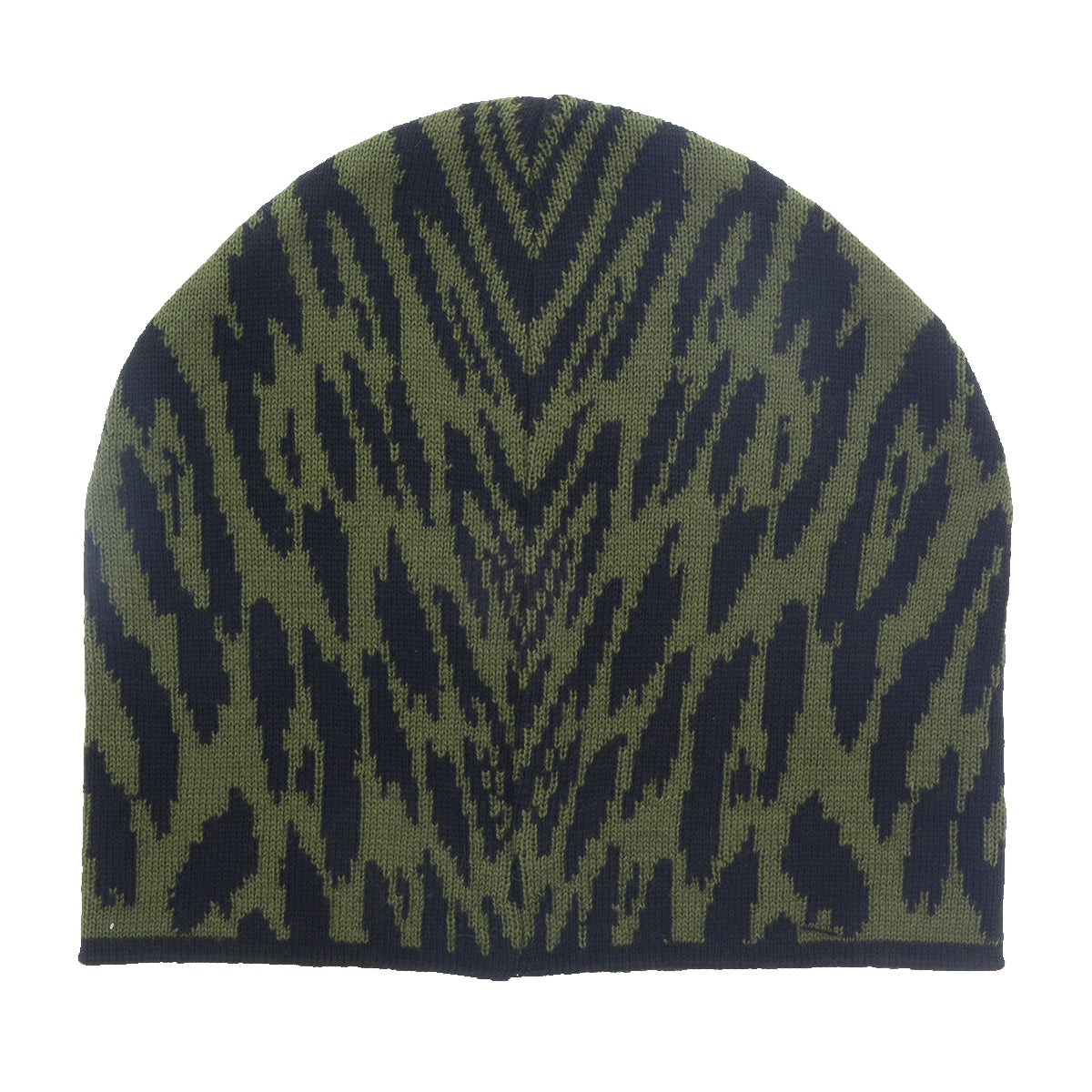 Roberto Cavalli ESZ026 D0491 Black/Military Green Jaguar Beanie Hat