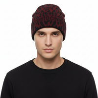 Roberto Cavalli ESZ026 02000 Maroon Jaguar Beanie Hat