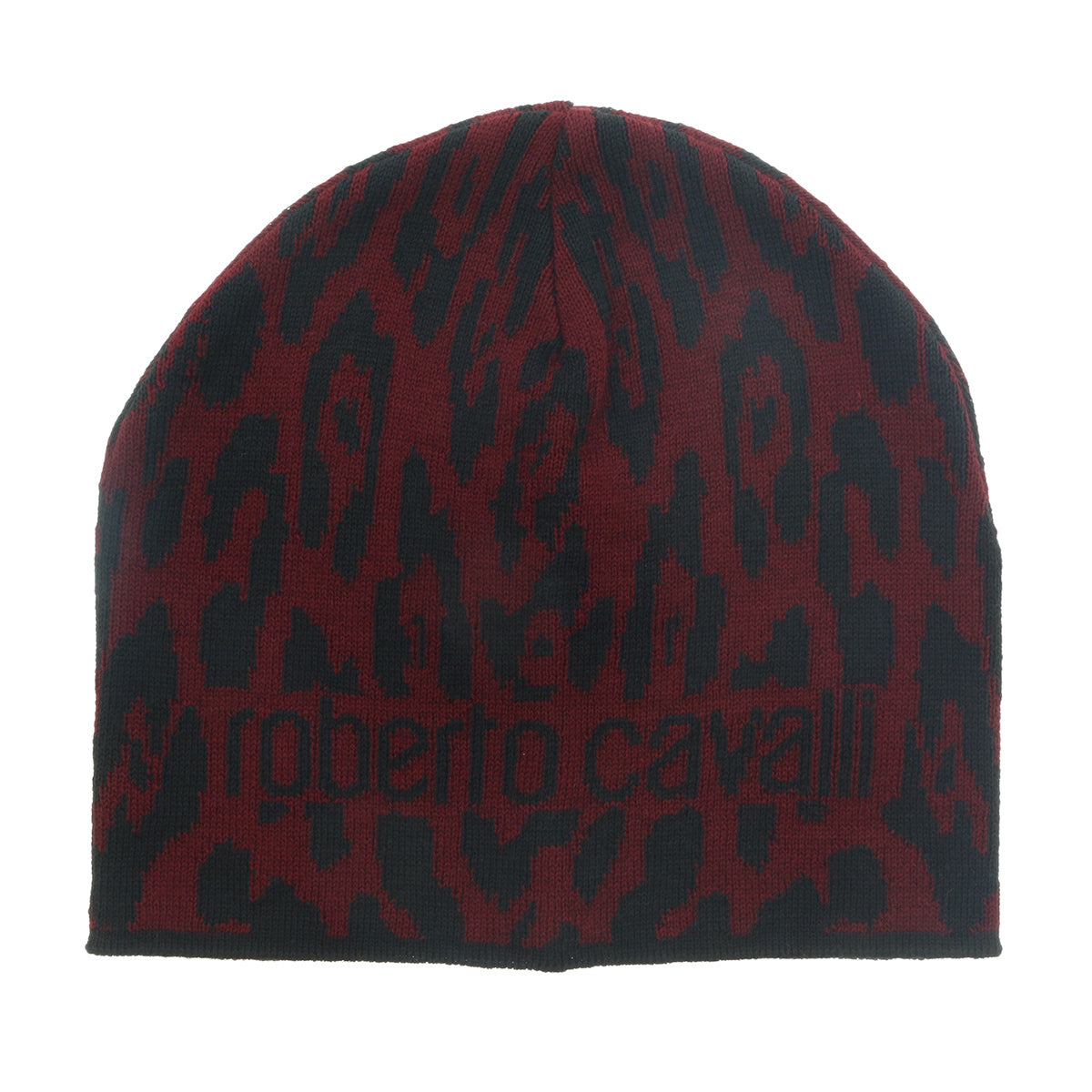 Roberto Cavalli ESZ026 02000 Maroon Jaguar Beanie Hat