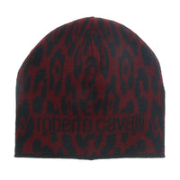 Roberto Cavalli ESZ026 02000 Maroon Jaguar Beanie Hat