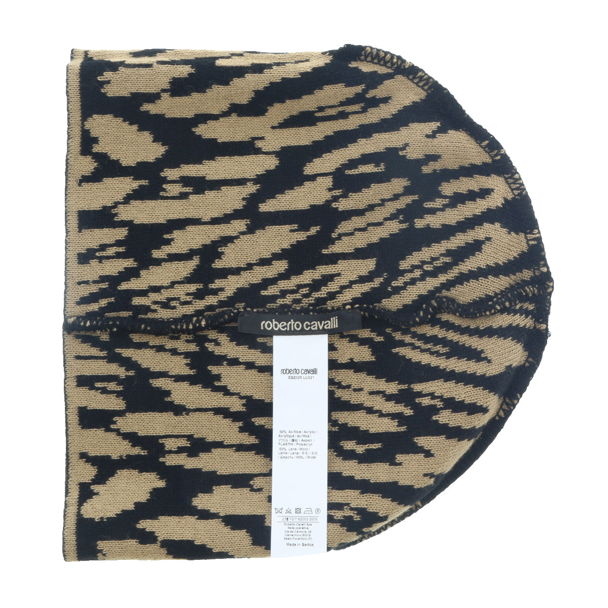 Roberto Cavalli ESZ026 03506 Camel Jaguar Beanie Hat