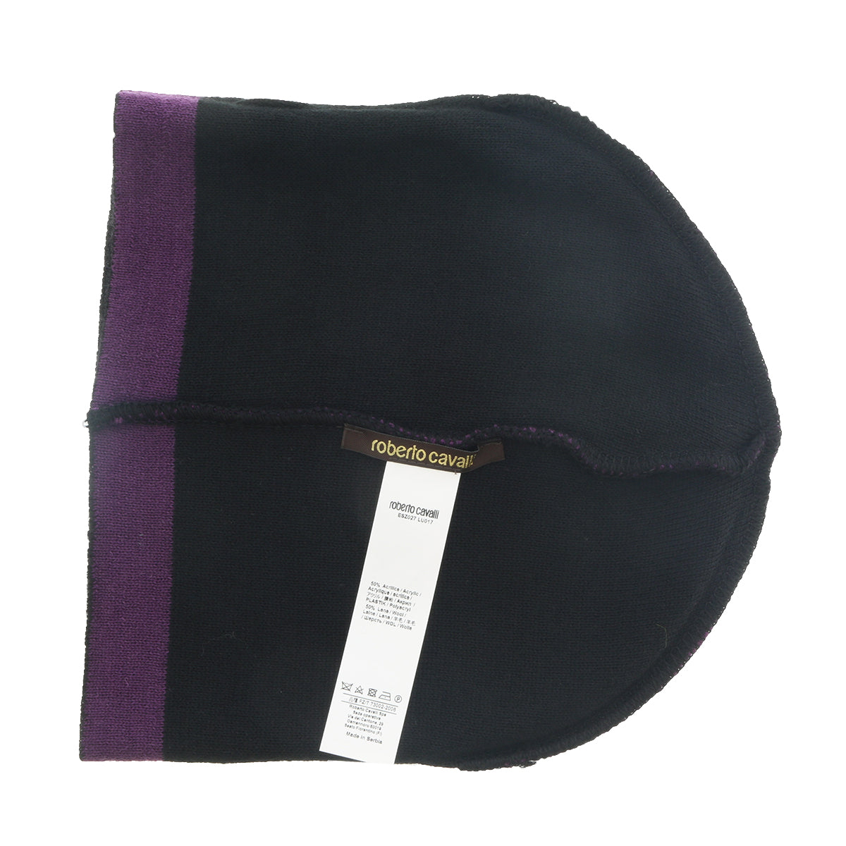 Roberto Cavalli ESZ027 03000 Purple Logo Beanie Hat
