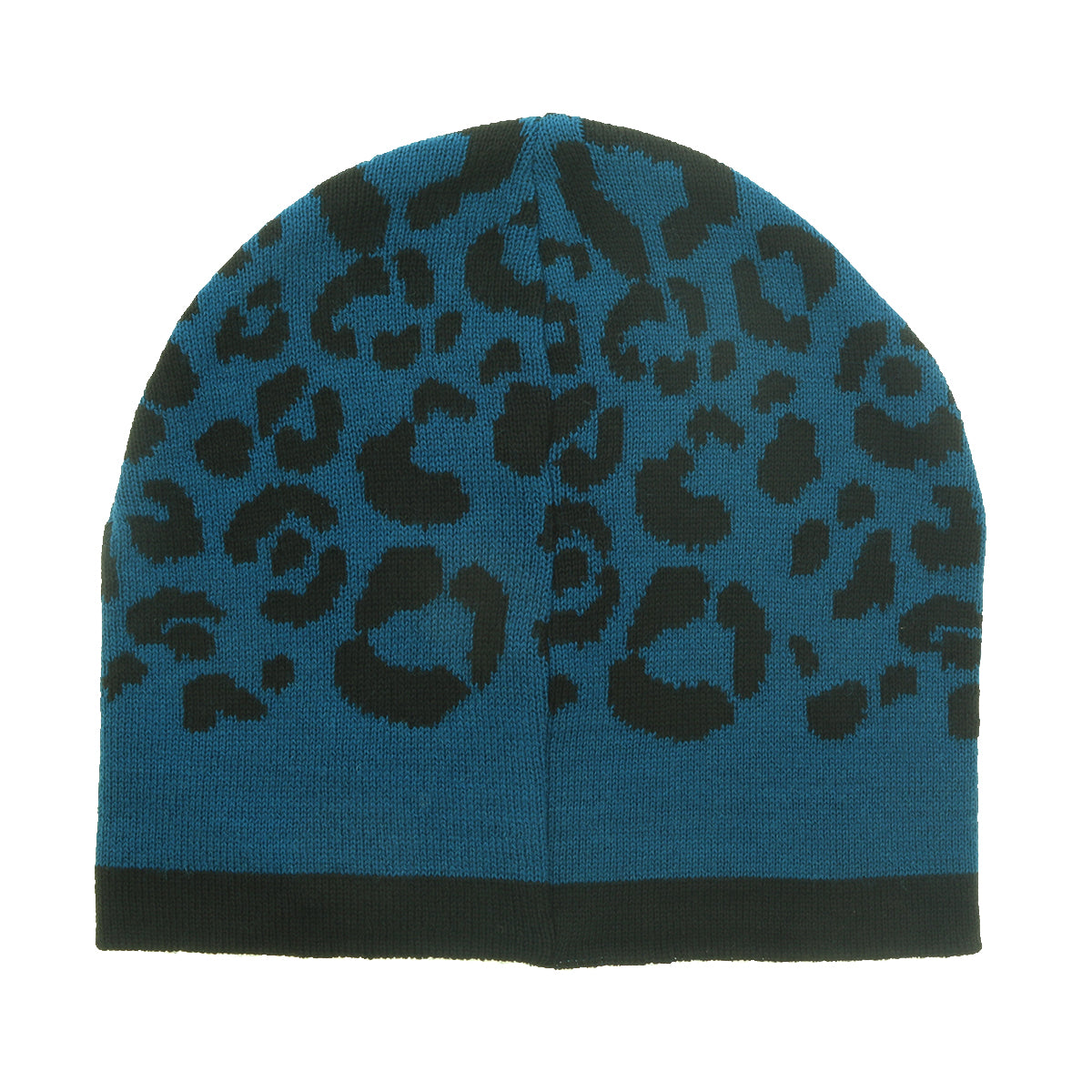 Roberto Cavalli ESZ031 D2493 Black/Petrol Leopard Beanie Hat