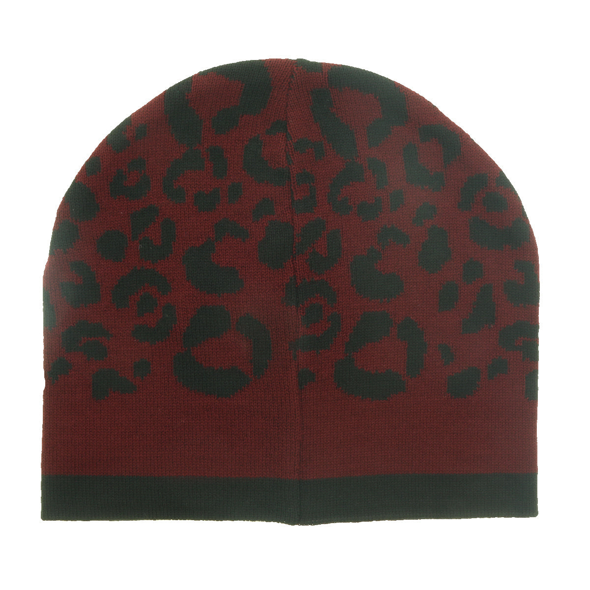 Roberto Cavalli ESZ031 02000 Maroon Leopard Beanie Hat