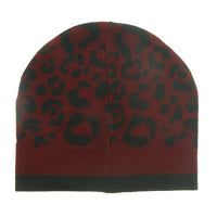 Roberto Cavalli ESZ031 02000 Maroon Leopard Beanie Hat