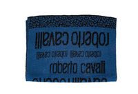 Roberto Cavalli ESZ064 LU053 Blue/ Black Wool Blend Mens Scarf