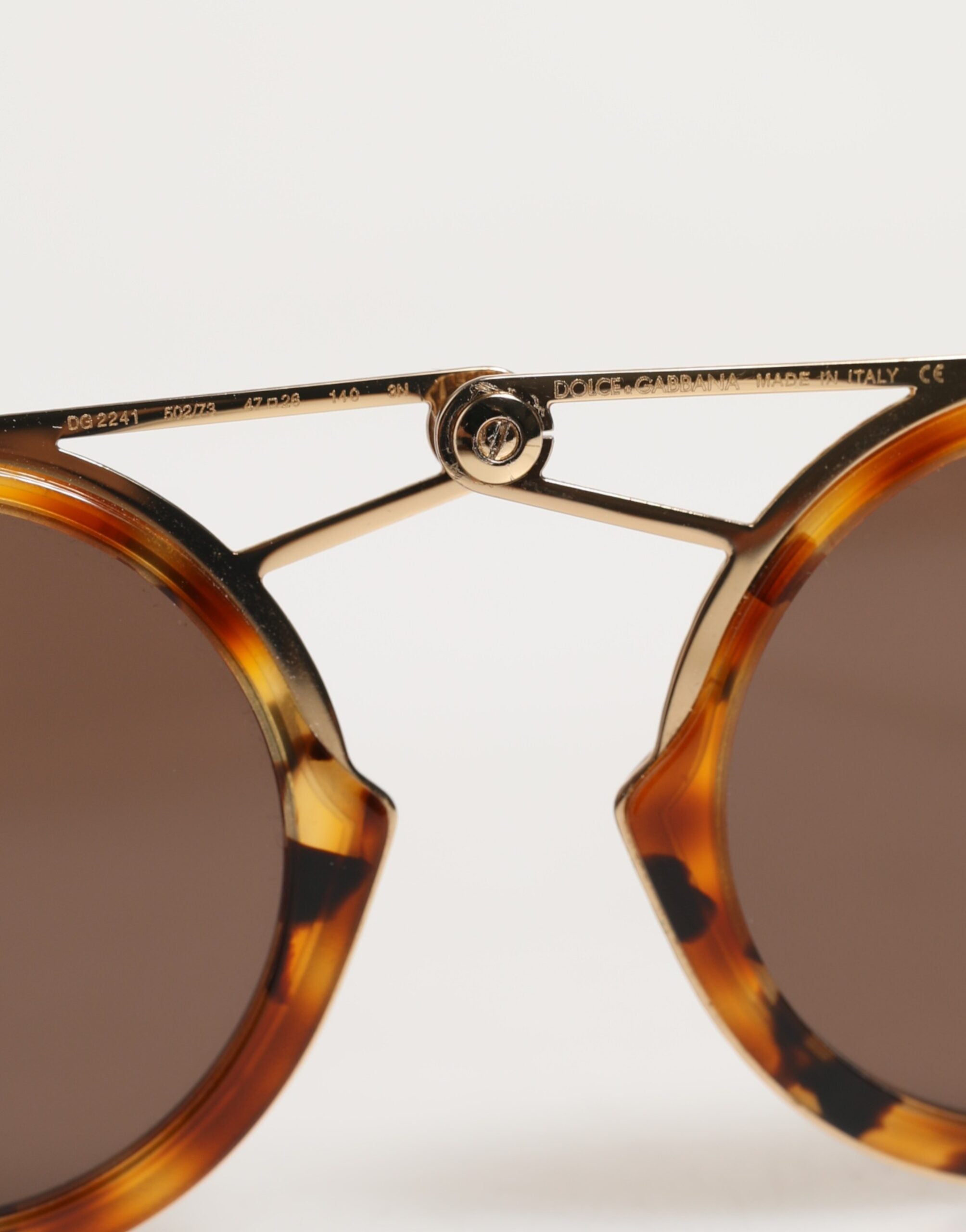 Dolce & Gabbana Dolce & Gabbana Gold Havana Frame DG Fatto A Mano Eyewea Women's Sunglasses