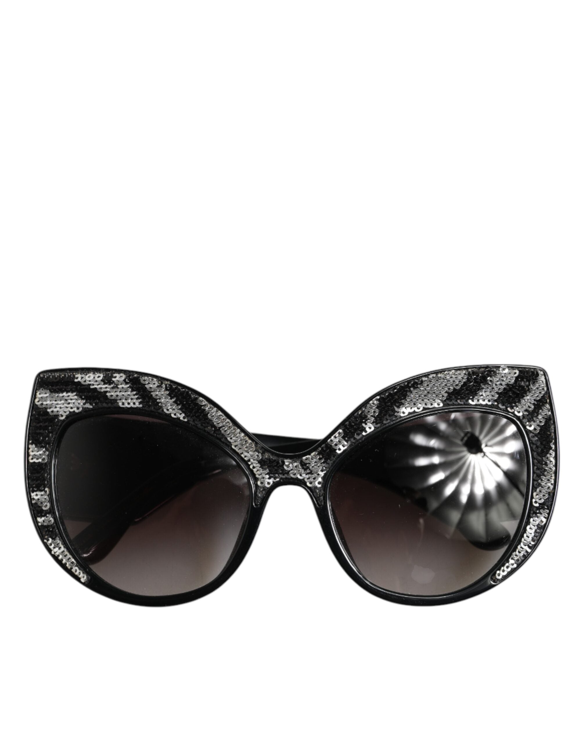 Dolce & Gabbana Dolce & Gabbana Black Silver Sequin Butterfly Polarized Women's Sunglasses