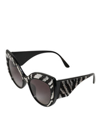 Dolce & Gabbana Dolce & Gabbana Black Silver Sequin Butterfly Polarized Women's Sunglasses
