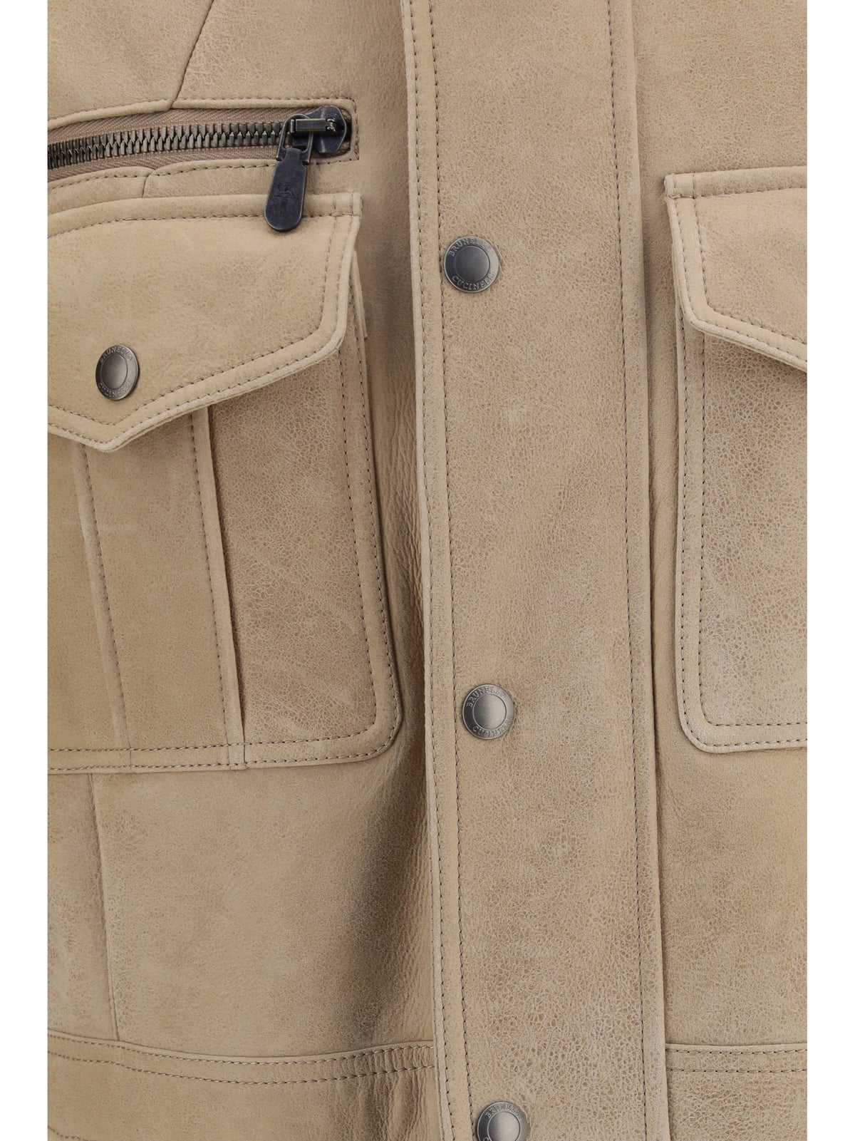 Brunello Cucinelli Men Waxed Shearling Safari Jacket
