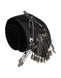 Dolce & Gabbana Dolce & Gabbana Black Safety Pins Silk Adjustable NeckMen's Accessory Men's Tie