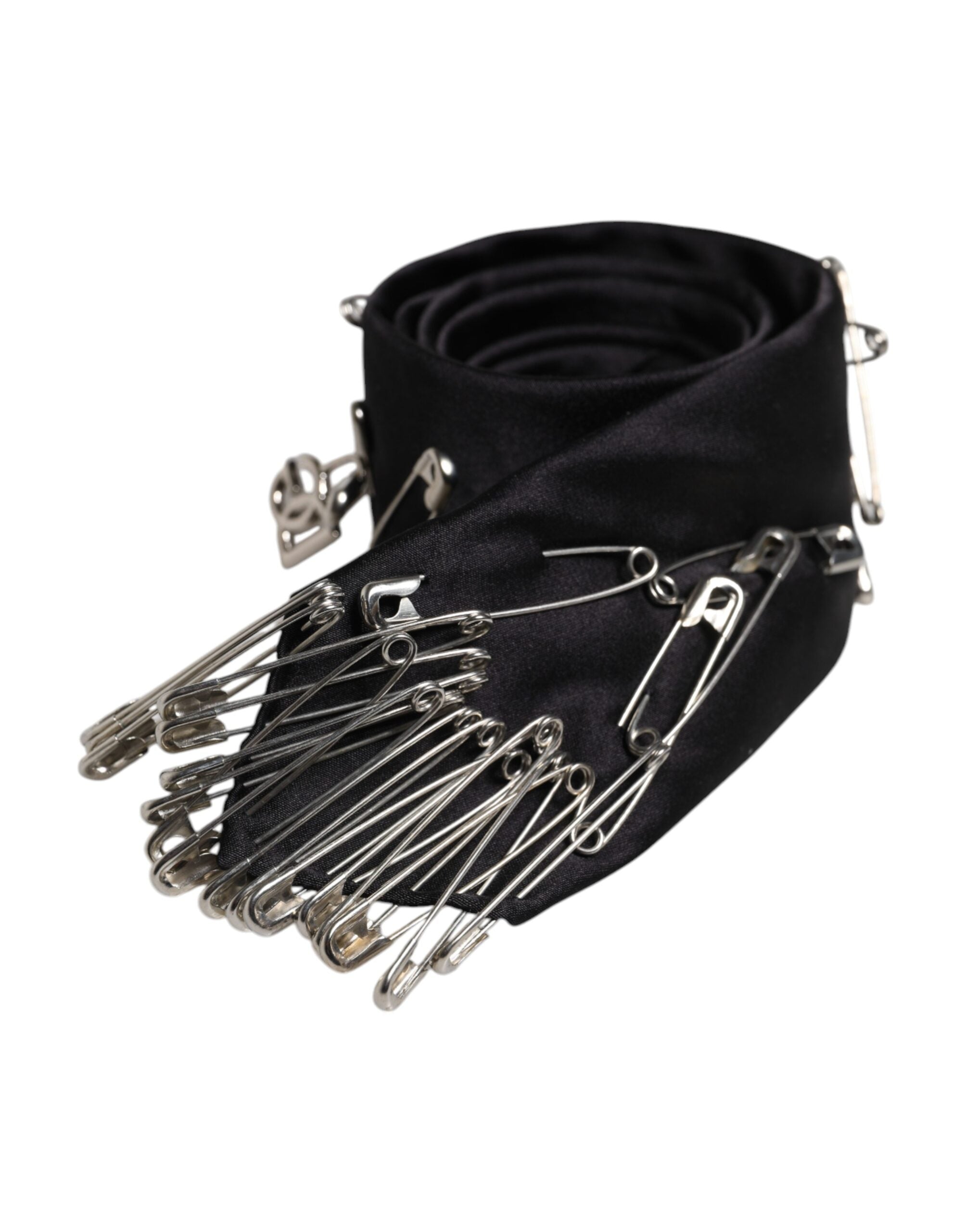 Dolce & Gabbana Dolce & Gabbana Black Safety Pins Silk Adjustable NeckMen's Accessory Men's Tie