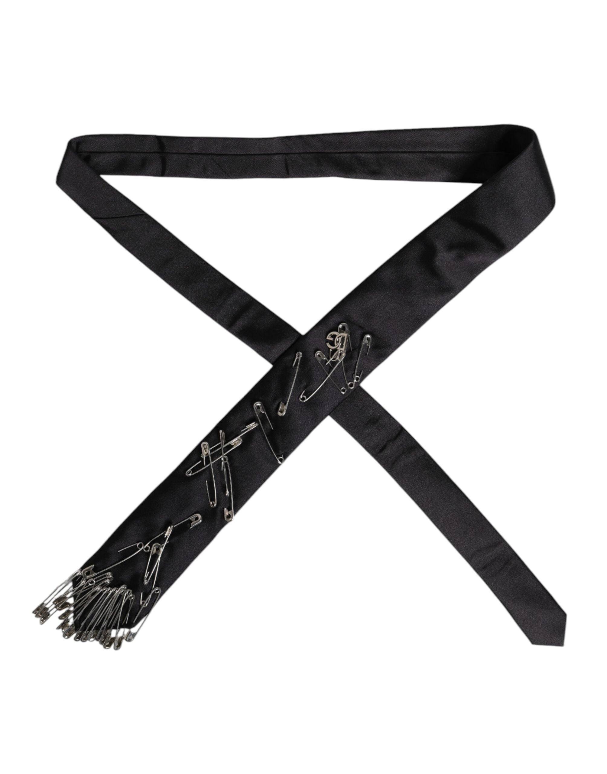Dolce & Gabbana Dolce & Gabbana Black Safety Pins Silk Adjustable NeckMen's Accessory Men's Tie