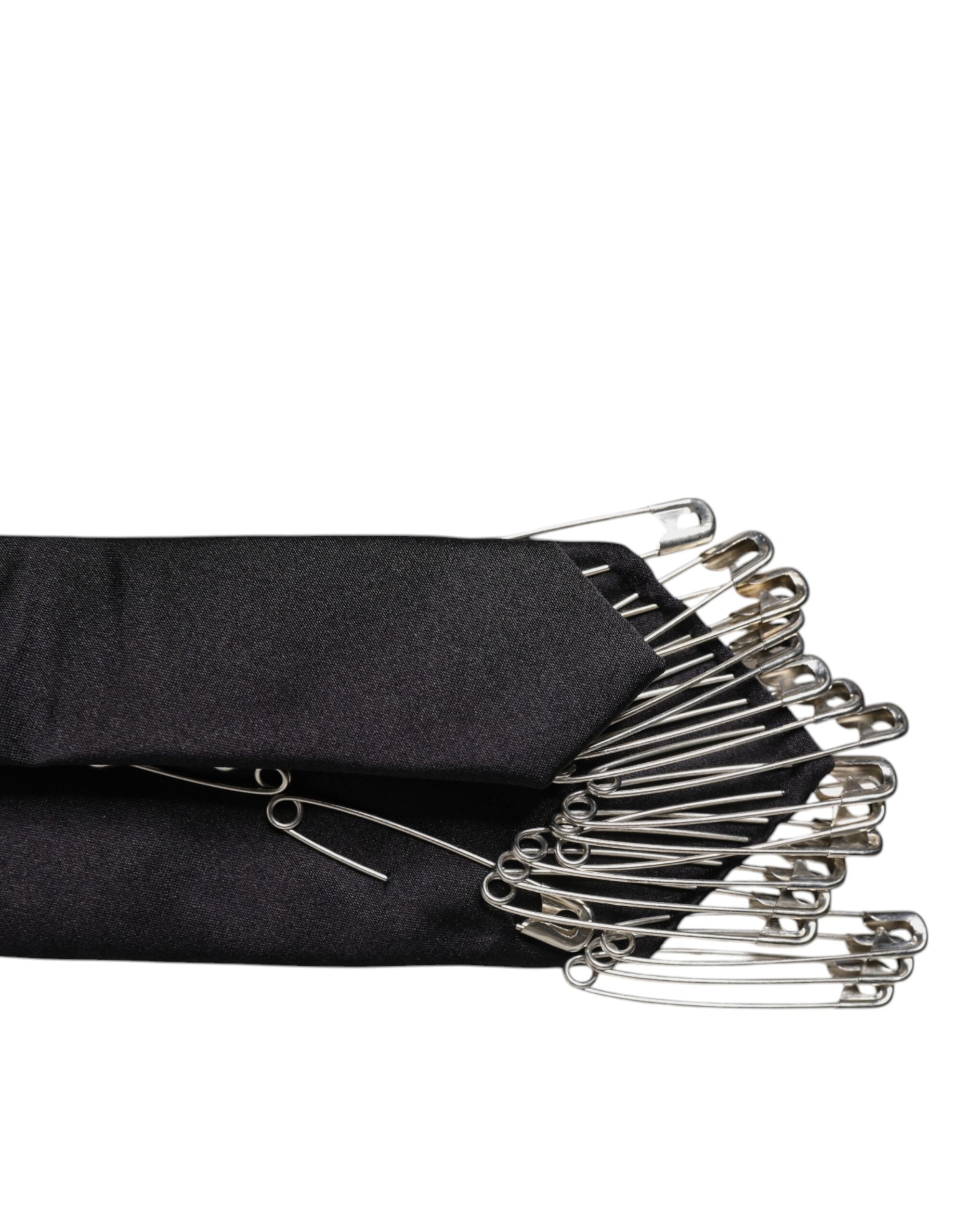 Dolce & Gabbana Dolce & Gabbana Black Safety Pins Silk Adjustable NeckMen's Accessory Men's Tie