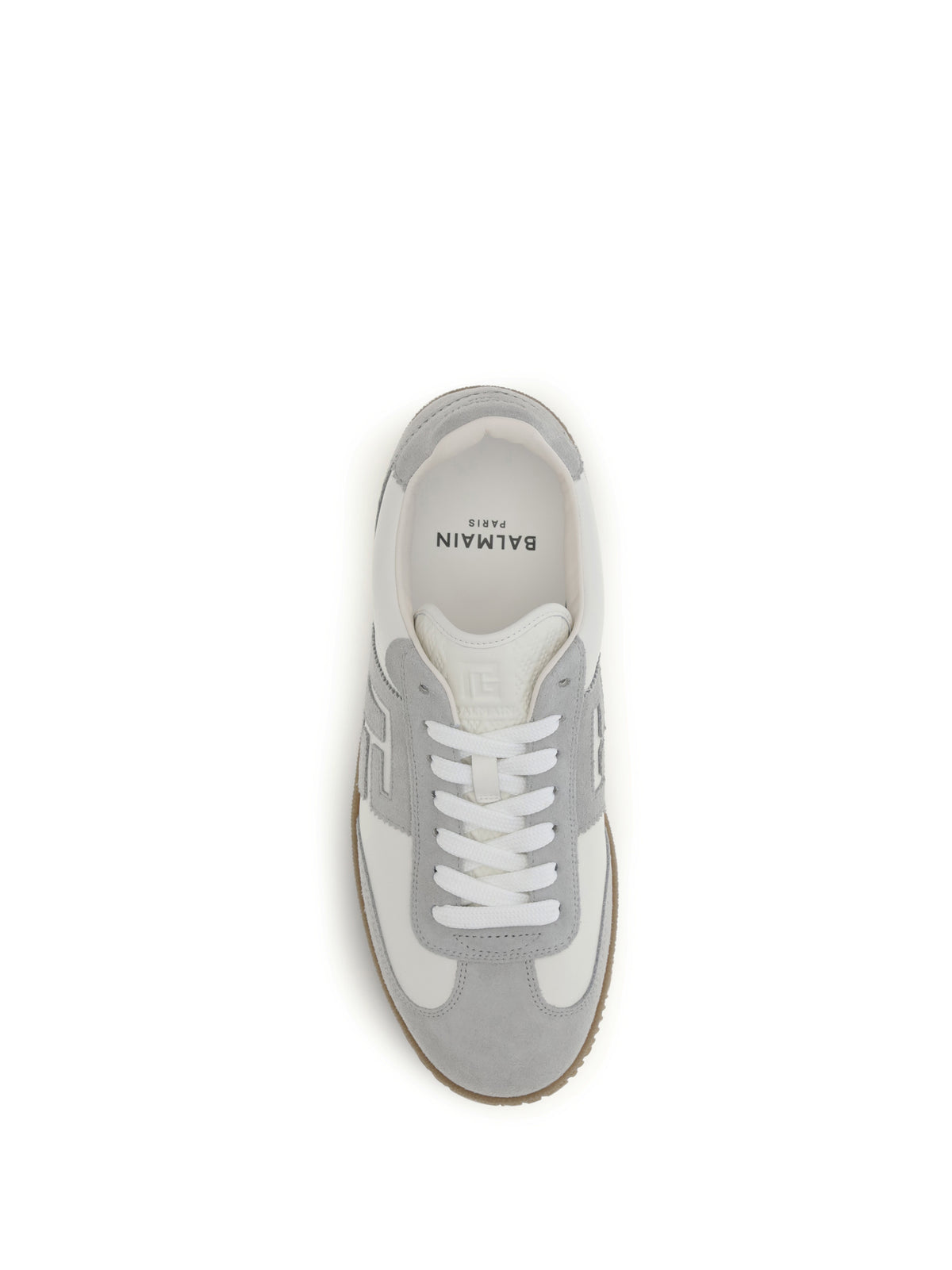 Balmain Men Swan Sneakers In Suede And Smooth Leather