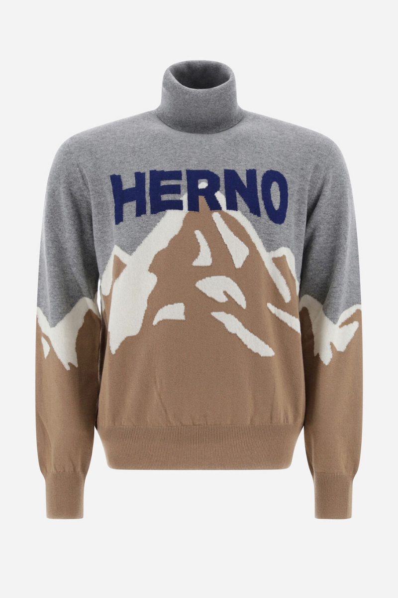 Herno Herno Men's Dolcevita Montagna Camel Sweater