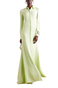 Valentino Garavani Valentino Garavani Silk-Crepe Shirt Gown Yellow Mint 3B0Vdgu51Mm_Zkq