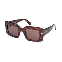 Tom Ford Tom Ford Sunglasses Square Full Rim, Dark Havana Frame and Brown Lens FT118852E