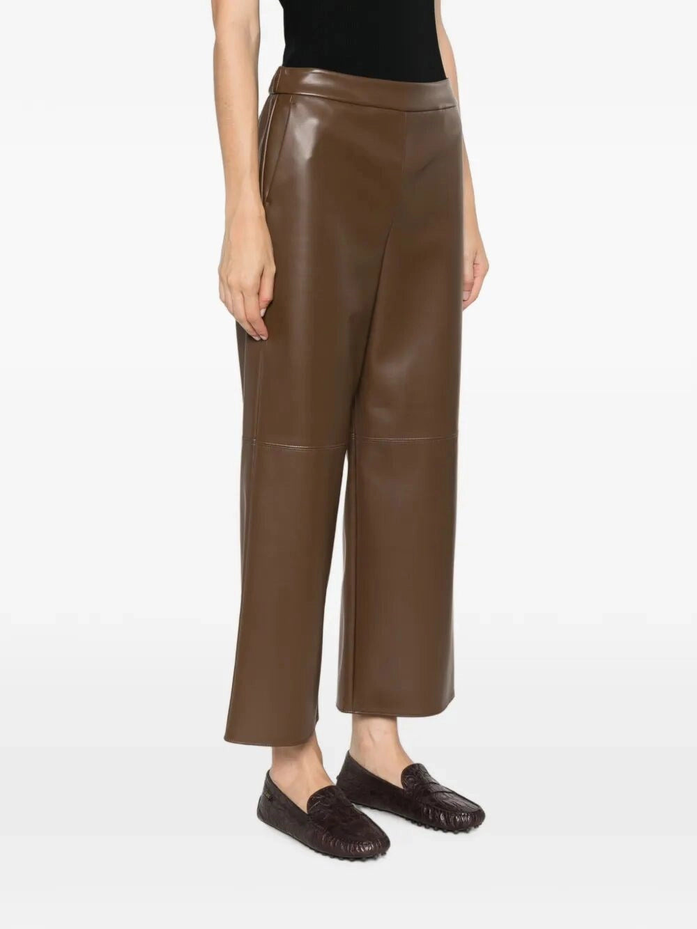 Max mara Max Mara Women Maxmara `S Leather-Look Cropped Pants