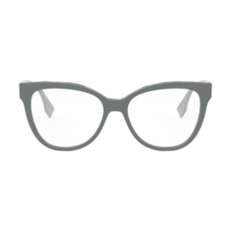 Fendi Fendi Eyeglasses Square Full Rim, Grey Frame and Clear Demo Lens Lens FE50093I020