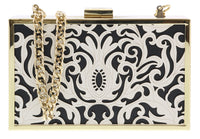 Roberto Cavalli HXLPD1 B01 Black/White Box Clutch