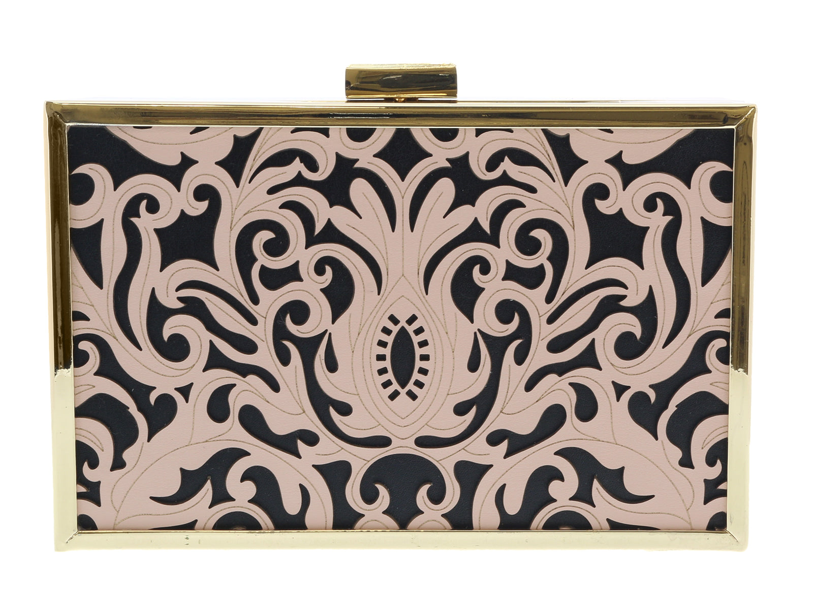 Roberto Cavalli HXLPB3 D96 Nude/Black Box Clutch
