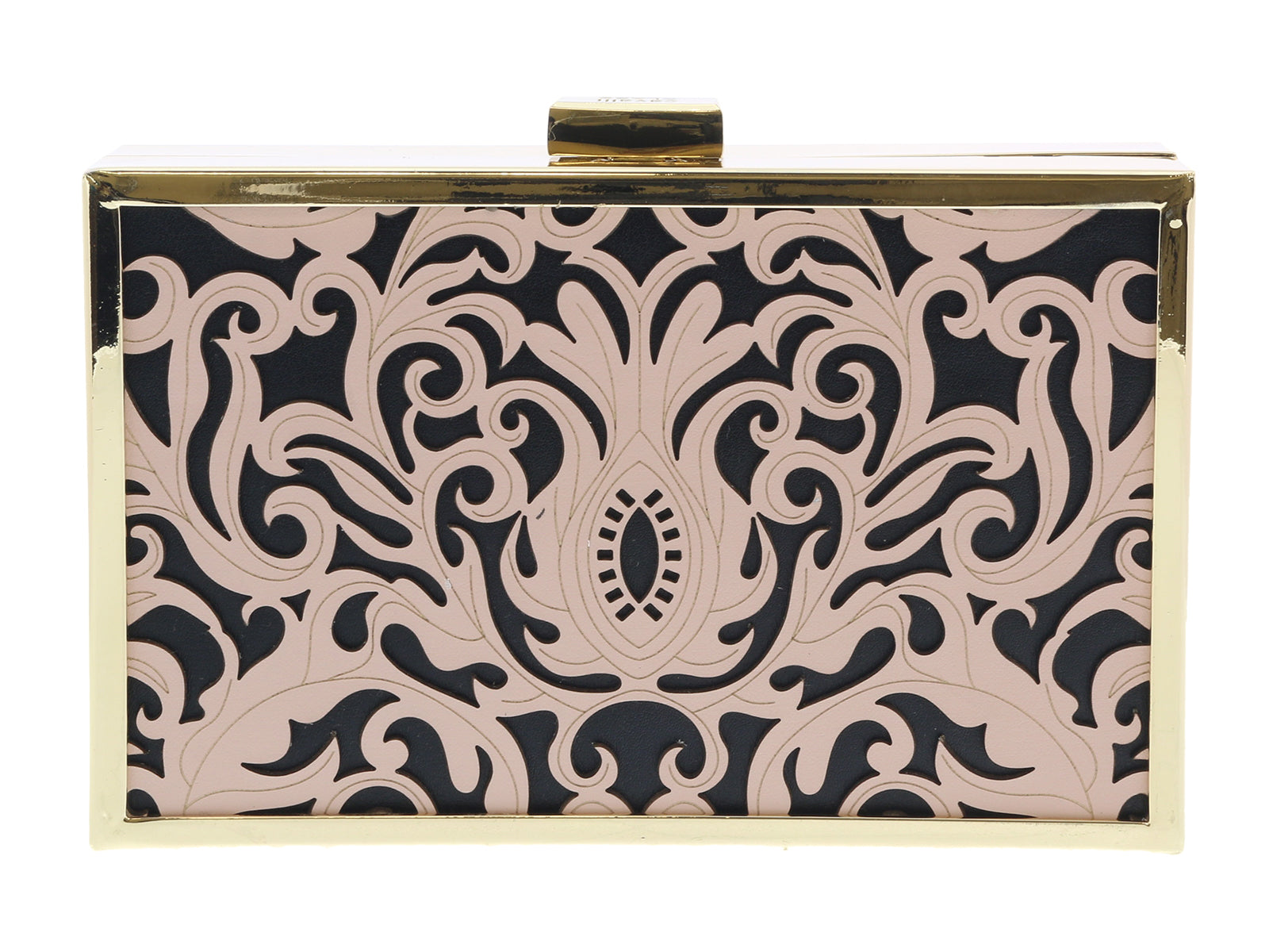 Roberto Cavalli HXLPB3 D96 Nude/Black Box Clutch