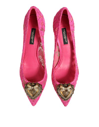 Dolce & Gabbana Pink Taormina Lace DEVOTION Pumps Women's Shoes
