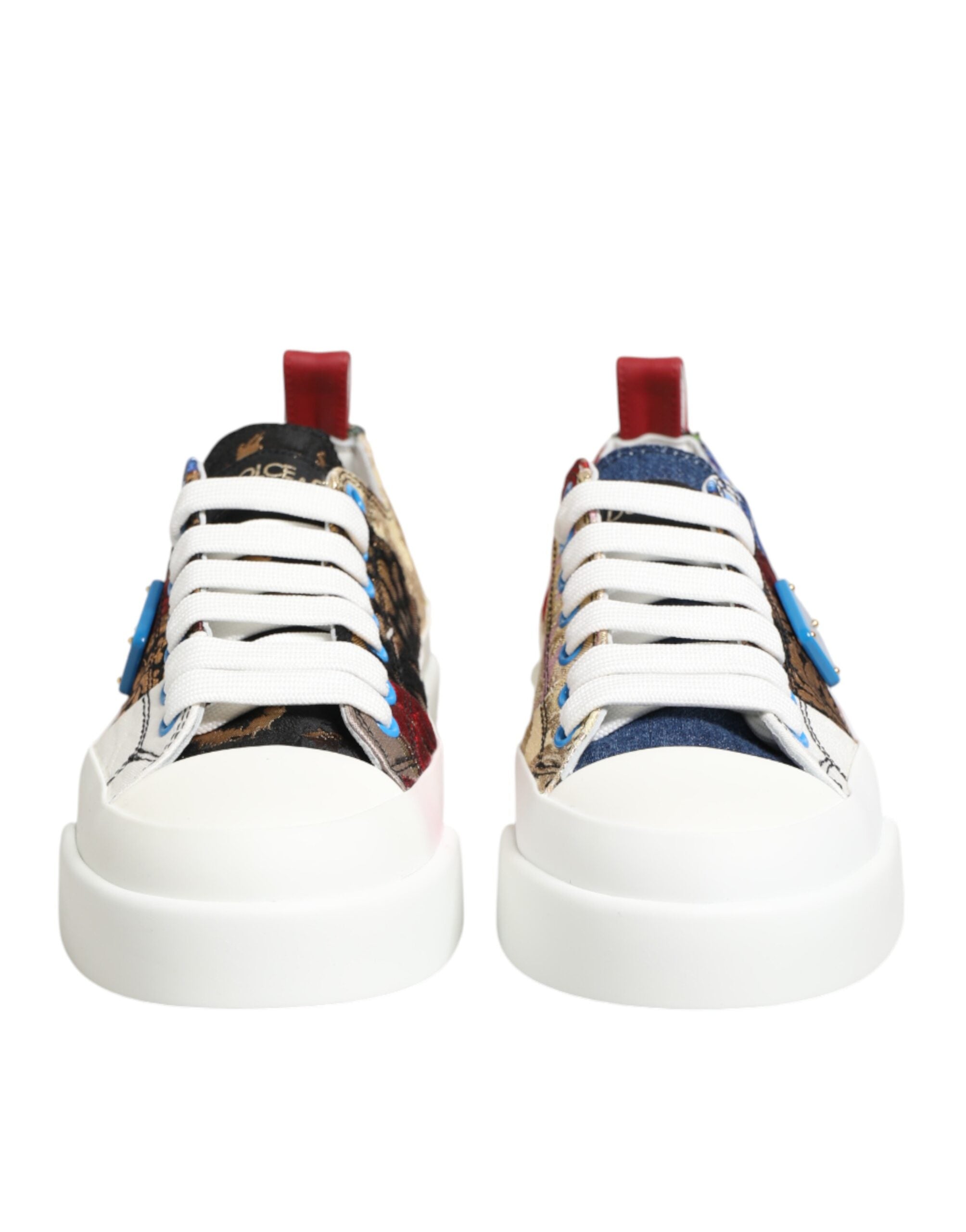 Dolce & Gabbana Multicolor Patchwork Low Top Sneakers Women's Shoes