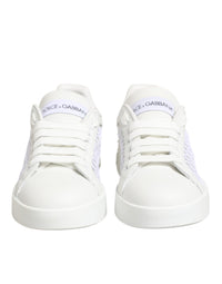 Dolce & Gabbana White Mesh Inserts Low Top Sneakers Women's Shoes