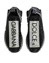 Dolce & Gabbana Black Silver Slip On Sorrento Sneakers Women's Shoes