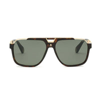Philipp Plein Sunglasses Aviator Full Rim, Shiny Havana Frame and Green Lens SPP046V0722