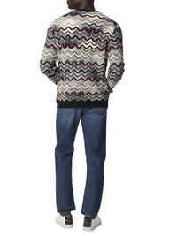 Missoni Men Crew-Neck Sweater With Geometric Zigzag Pattern