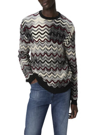 Missoni Men Crew-Neck Sweater With Geometric Zigzag Pattern