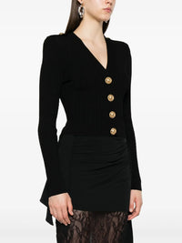 Balmain Women Ribbed Cardigan With Buttons