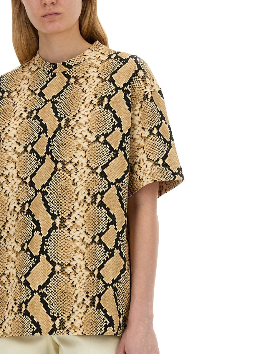 Jil Sander Women T-Shirt With Animal Pattern