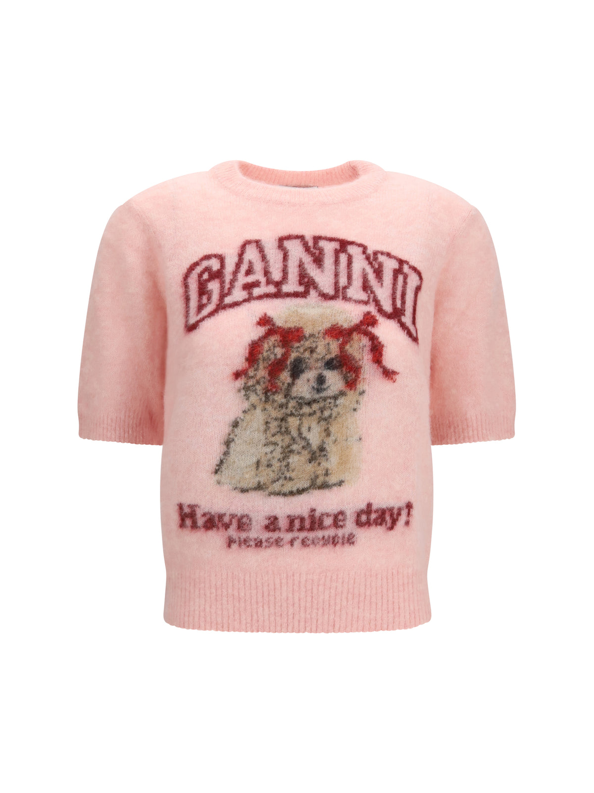 GANNI Ganni Women Alpaca Graphic Knit T-Shirt