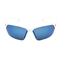 Nike Sunglasses Shield Semi Rim, White/Grey Frame and Blue Mirror Lens NIKESKYLONACEMIEV1125104