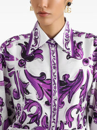 DOLCE & GABBANA Dolce & Gabbana Women Silk Shirt With Maiolica Print