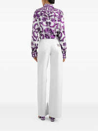DOLCE & GABBANA Dolce & Gabbana Women Silk Shirt With Maiolica Print