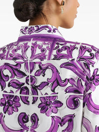 DOLCE & GABBANA Dolce & Gabbana Women Silk Shirt With Maiolica Print