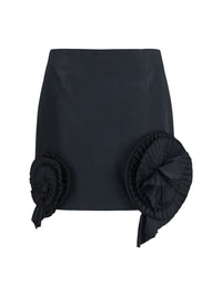 BLUMARINE Blumarine Women Crepe Mini Skirt With Floral Appliqué