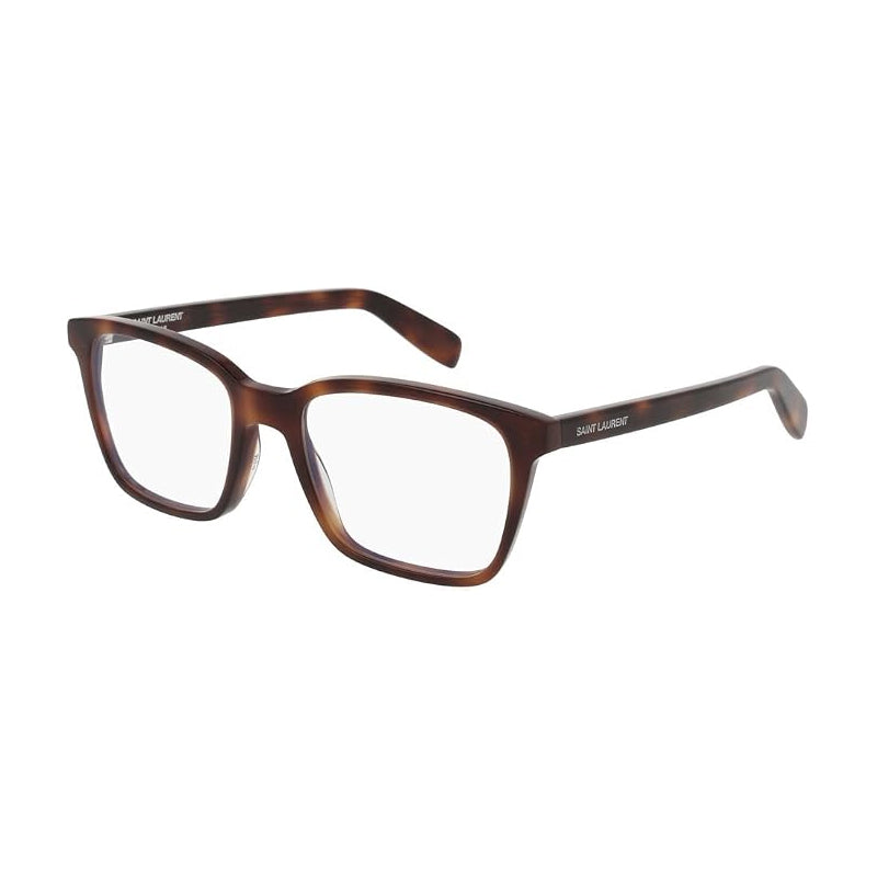 Saint Laurent Eyeglasses Square Full Rim, Shiny Grey Frame and Clear Demo Lenses Lens SL165002