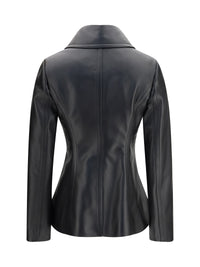 Alaïa Women Fitted Leather Caban Coat