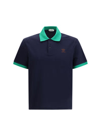 Versace Men Polo In Cotton Piqué With Embroidery