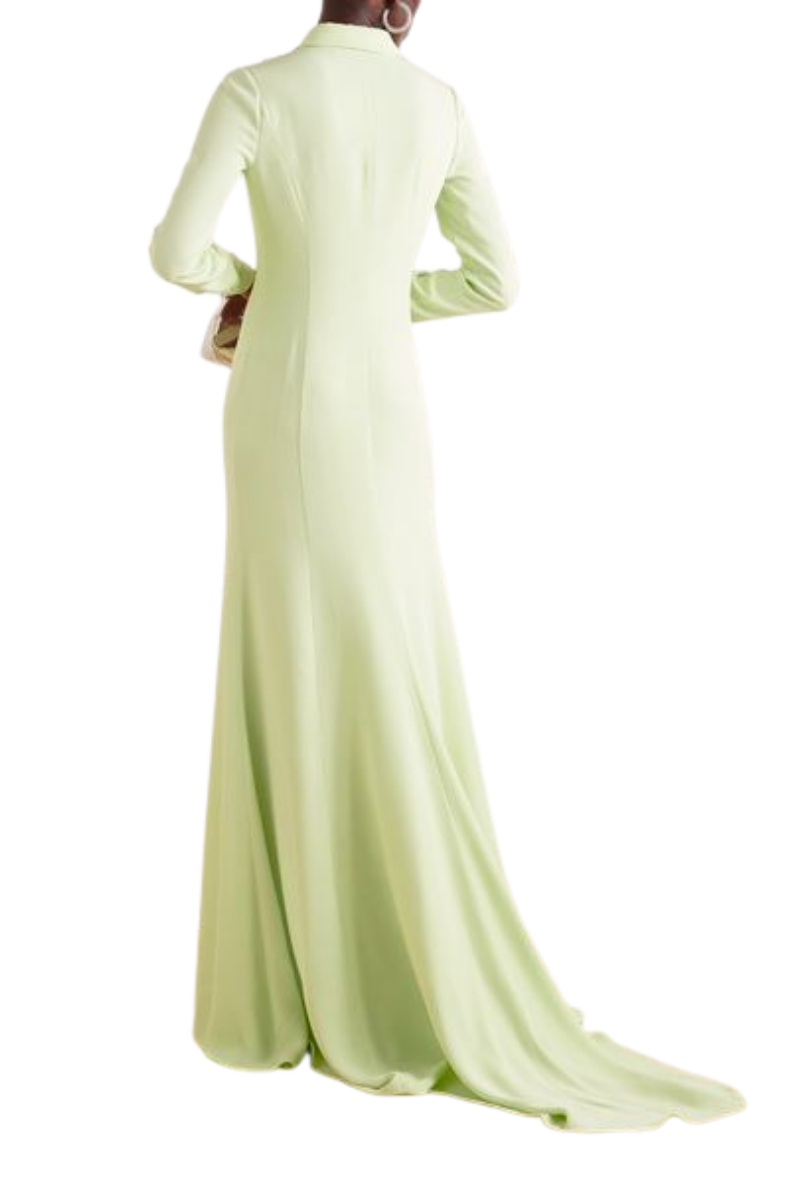 Valentino Garavani Valentino Garavani Silk-Crepe Shirt Gown Yellow Mint 3B0Vdgu51Mm_Zkq